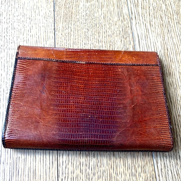 Vintage Jean Krieger Genuine Alligator Leather Flap Clutch Purse - Picture 3 of 7